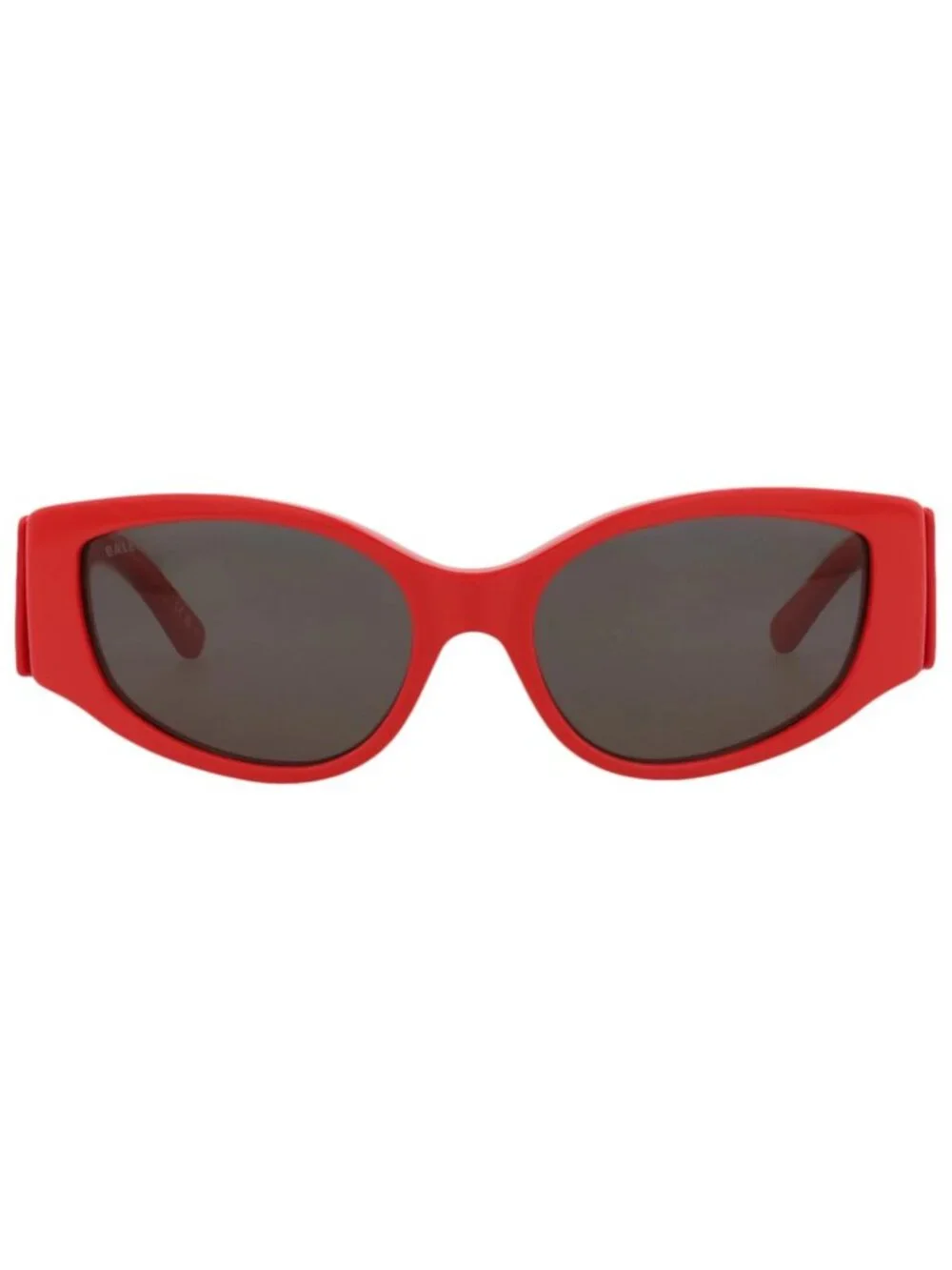 New Balenciaga Women's Sunglasses Cat Eye Recycled Acetate Frame Red Red Grey